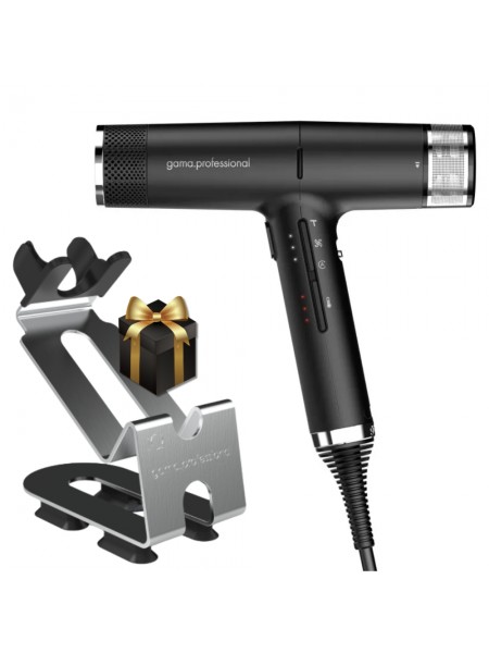 Фен GaMa iQ2 Perfetto Oxy Active Black 1600Вт PH6075.BK (подставка PT9912 идет в подарок)